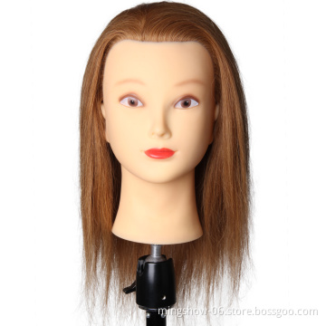 100% human hair mannequin training head hairdressing doll head for sale